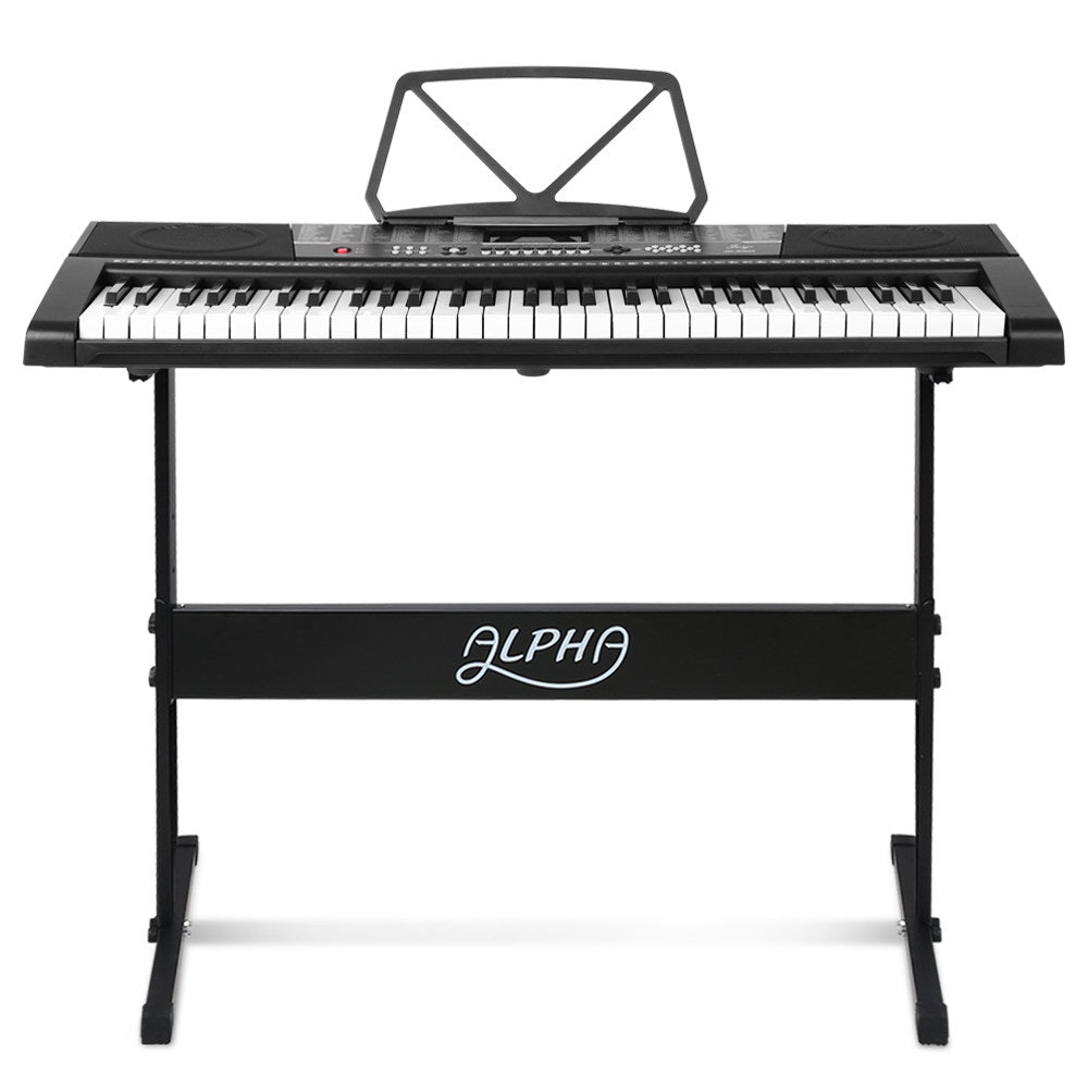 Alpha 61 Keys Electronic Piano Keyboard Digital Electric w/ Stand Sound Speaker EK-JK-63-BK-H