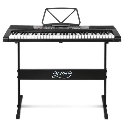 Alpha 61 Keys Electronic Piano Keyboard Digital Electric w/ Stand Sound Speaker EK-JK-63-BK-H