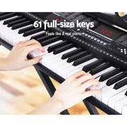 Alpha 61 Keys Electronic Piano Keyboard Digital Electric w/ Stand Sound Speaker EK-JK-63-BK-H