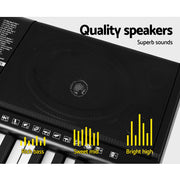 Alpha 61 Keys Electronic Piano Keyboard Digital Electric w/ Stand Sound Speaker EK-JK-63-BK-H