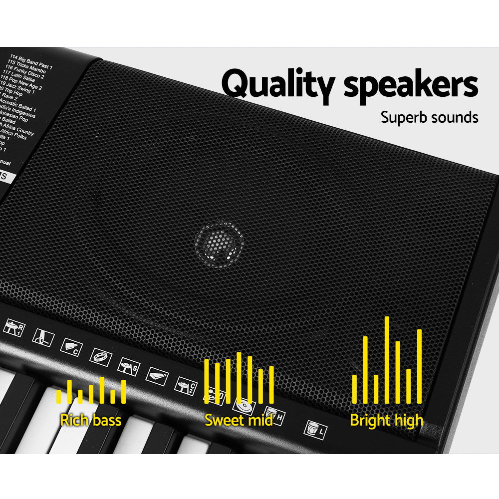 Alpha 61 Keys Electronic Piano Keyboard Digital Electric w/ Stand Sound Speaker EK-JK-63-BK-H