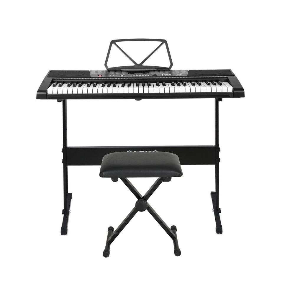 Alpha 61 Keys Electronic Piano Keyboard Digital Electric w/ Stand Stool Speaker EK-JK-63-BK-H-B01