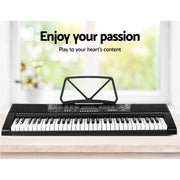 Alpha 61 Keys Electronic Piano Keyboard Digital Electric w/ Stand Stool Speaker EK-JK-63-BK-H-B01