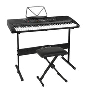 Alpha 61 Keys Electronic Piano Keyboard Digital Electric w/ Stand Stool Lighted EK-KL-91M-BK-H-B01