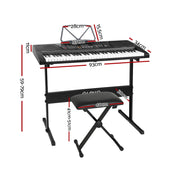 Alpha 61 Keys Electronic Piano Keyboard Digital Electric w/ Stand Stool Lighted EK-KL-91M-BK-H-B01
