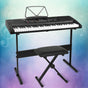 Alpha 61 Keys Electronic Piano Keyboard Digital Electric w/ Stand Stool Lighted EK-KL-91M-BK-H-B01