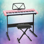 Alpha 61 Keys Electronic Piano Keyboard Digital Electric w/ Stand Stool Pink EK-KL-97-PK-H-B01
