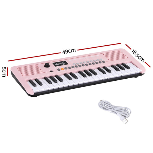 Alpha 37-Key Digital Piano Keyboard for Kids Beginners Electronic Keyboard Piano Gift Pink EK-M37-PK