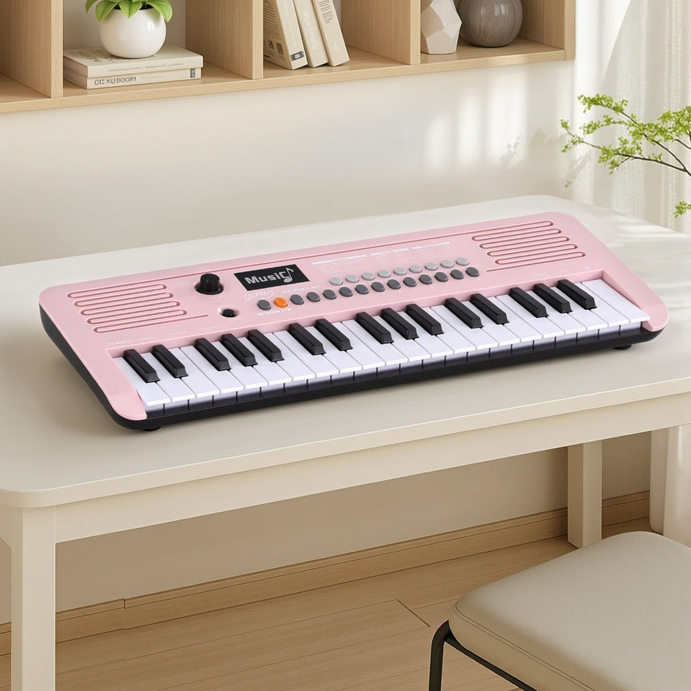 Alpha 37-Key Digital Piano Keyboard for Kids Beginners Electronic Keyboard Piano Gift Pink EK-M37-PK