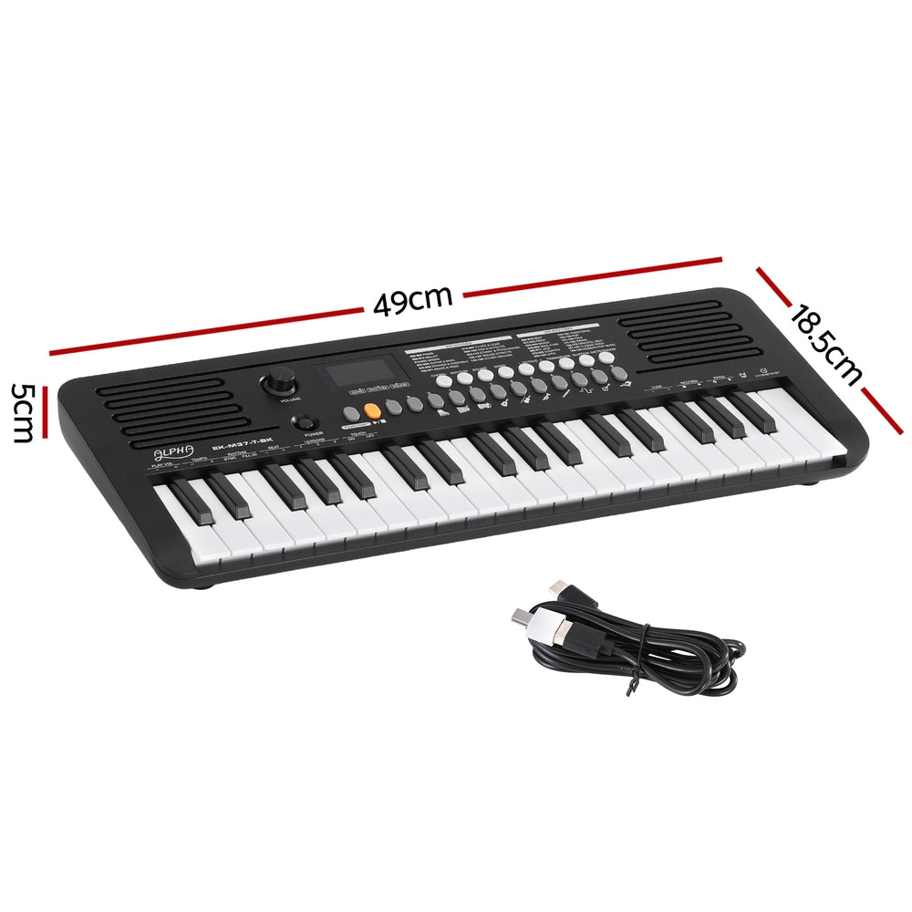 Alpha 37-Key Digital Piano Keyboard Electric Black EK-M37-T-BK