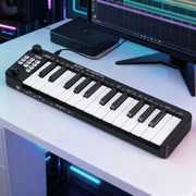 Alpha 25-Key MIDI Keyboard Controller Portable USB Laptop Black EK-MID25-BK
