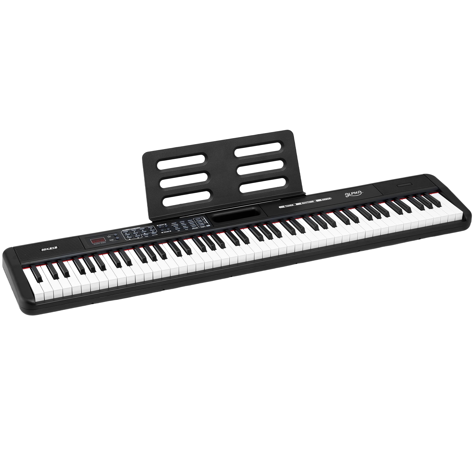 Alpha Piano Keyboard 88 Keys Electric Electronic Keyboard Piano Gift Black EK-S88-BT-BK