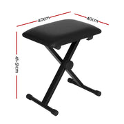 Alpha Piano Stool Adjustable Height Keyboard Seat Portable Bench Chair Black EK-STOOL-B01