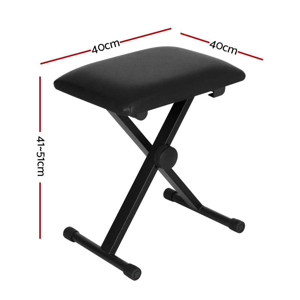 Alpha Piano Stool Adjustable Height Keyboard Seat Portable Bench Chair Black EK-STOOL-B01