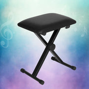 Alpha Piano Stool Adjustable Height Keyboard Seat Portable Bench Chair Black EK-STOOL-B01
