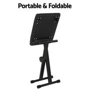 Alpha Piano Stool Adjustable Height Keyboard Seat Portable Bench Chair Black EK-STOOL-B01