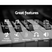 Alpha 61 Keys Electronic Piano Keyboard Digital Electric Classical Music Stand EK-WK-99-BK