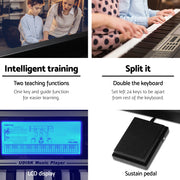 Alpha 61 Keys Electronic Piano Keyboard Digital Electric Classical Music Stand EK-WK-99-BK