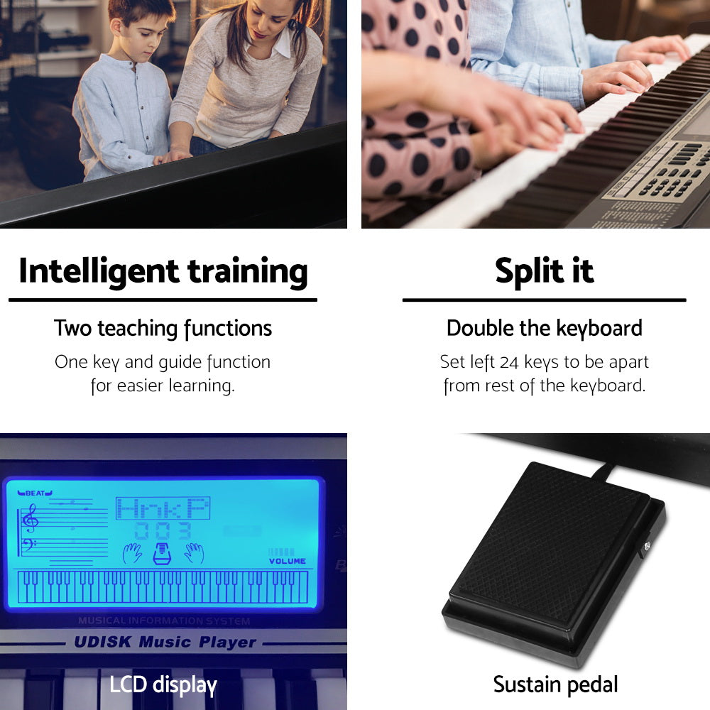 Alpha 61 Keys Electronic Piano Keyboard Digital Electric Classical Music Stand EK-WK-99-BK