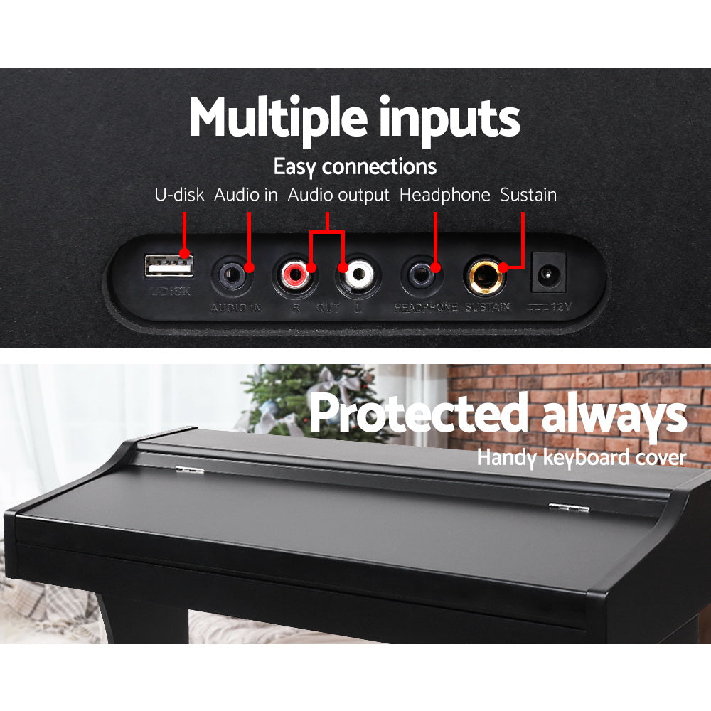 Alpha 61 Keys Electronic Piano Keyboard Digital Electric Classical Music Stand EK-WK-99-BK
