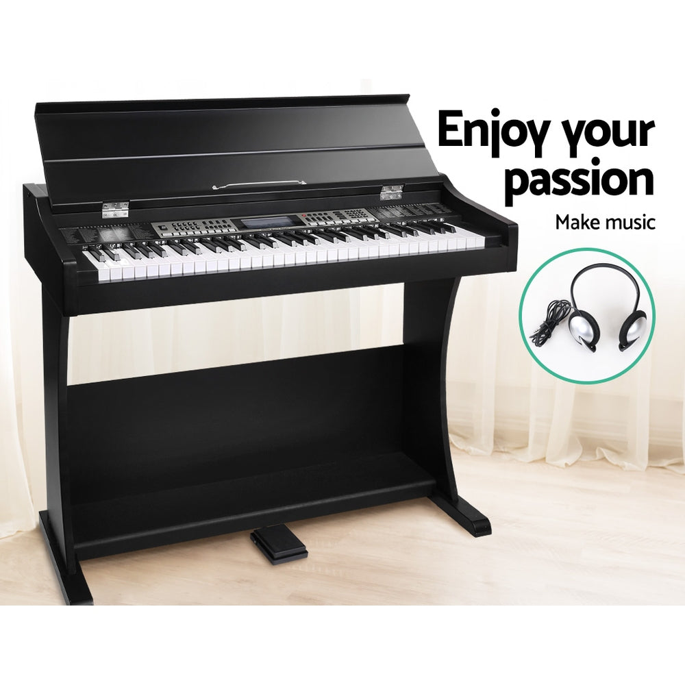 Alpha 61 Keys Electronic Piano Keyboard Digital Electric Classical Stand w/ Stool EK-WK-99-BK-B01