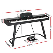 Alpha 88 Keys Electronic Piano Keyboard Digital Electric w/ Stand Semi-Weighted EK-WP-88-BK