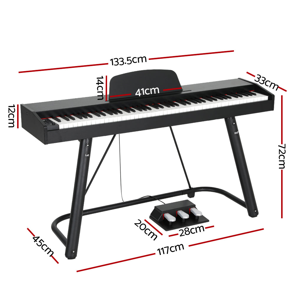 Alpha 88 Keys Electronic Piano Keyboard Digital Electric w/ Stand Semi-Weighted EK-WP-88-BK