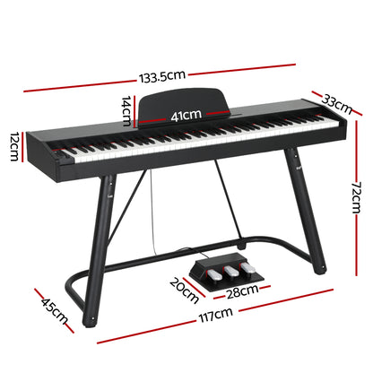 Alpha 88 Keys Electronic Piano Keyboard Digital Electric w/ Stand Semi-Weighted EK-WP-88-BK