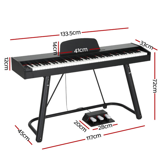 Alpha 88 Keys Electronic Piano Keyboard Digital Electric w/ Stand Semi-Weighted EK-WP-88-BK