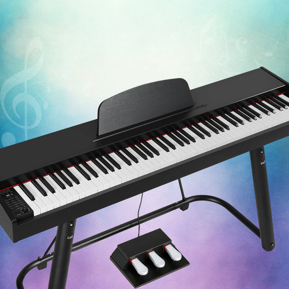 Alpha 88 Keys Electronic Piano Keyboard Digital Electric w/ Stand Semi-Weighted EK-WP-88-BK
