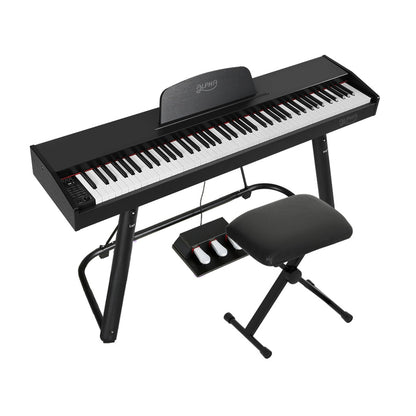 Alpha 88 Keys Electronic Piano Keyboard Digital Electric w/ Stand Stool Weighted EK-WP-88-BK-B01