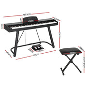 Alpha 88 Keys Electronic Piano Keyboard Digital Electric w/ Stand Stool Weighted EK-WP-88-BK-B01