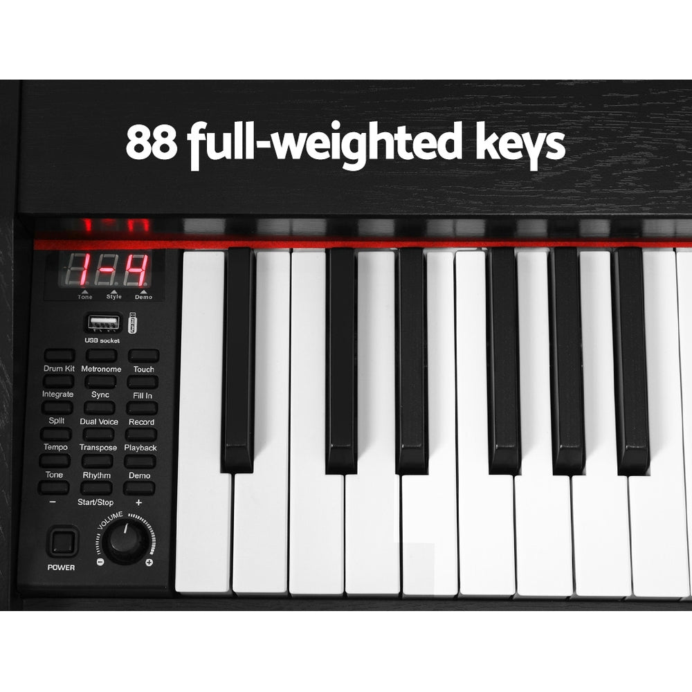 Alpha 88 Keys Electronic Piano Keyboard Digital Electric w/ Stand Stool Weighted EK-WP-88-BK-B01