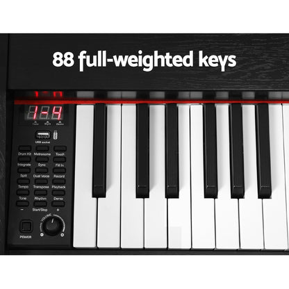 Alpha 88 Keys Electronic Piano Keyboard Digital Electric w/ Stand Stool Weighted EK-WP-88-BK-B01