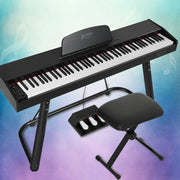 Alpha 88 Keys Electronic Piano Keyboard Digital Electric w/ Stand Stool Weighted EK-WP-88-BK-B01