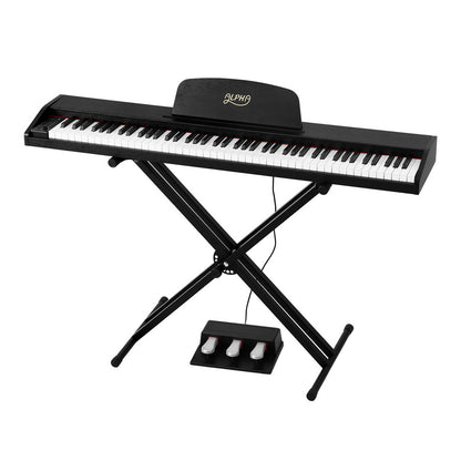 Alpha 88 Keys Digital Piano Keyboard Electronic w/ Stand EK-WP88-XBT-BK