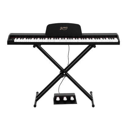 Alpha 88 Keys Digital Piano Keyboard Electronic w/ Stand EK-WP88-XBT-BK