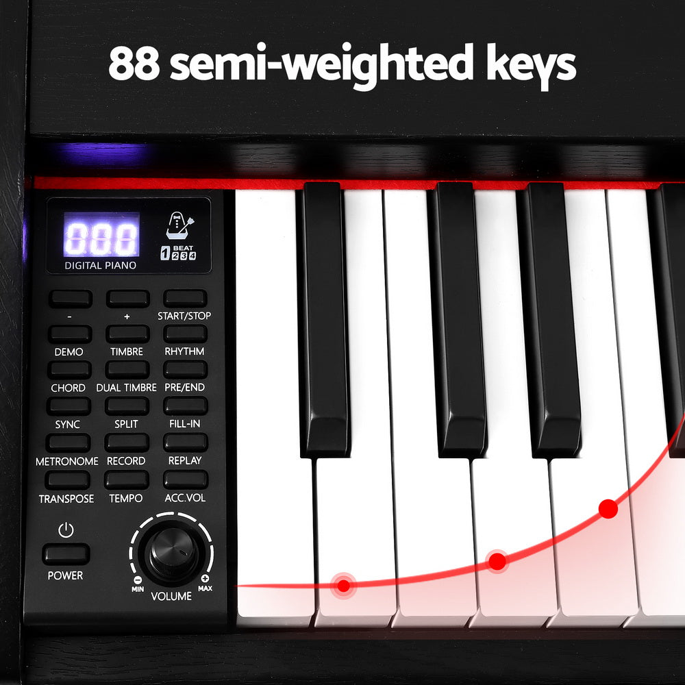 Alpha 88 Keys Digital Piano Keyboard Electronic w/ Stand EK-WP88-XBT-BK