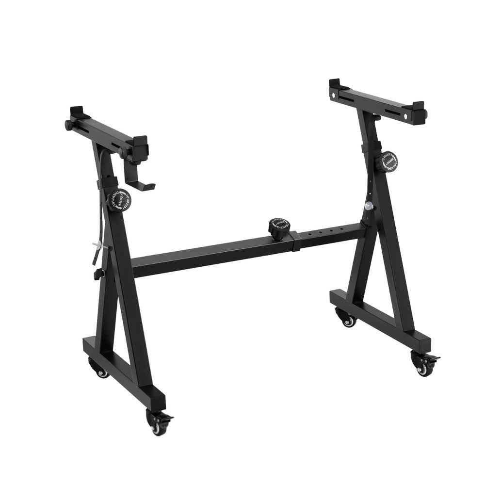 Alpha Heavy Duty Adjustable Piano Stand with Lockable Wheels Z-Stand Black EK-ZSTAND-BK