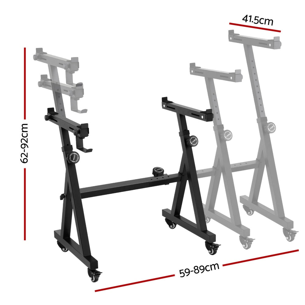 Alpha Heavy Duty Adjustable Piano Stand with Lockable Wheels Z-Stand Black EK-ZSTAND-BK