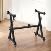 Alpha Heavy Duty Adjustable Piano Stand with Lockable Wheels Z-Stand Black EK-ZSTAND-BK