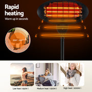 Devanti Electric Patio Heater 2000W EPH-2000-BK