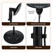 Devanti Electric Patio Heater 2000W EPH-2000-BK