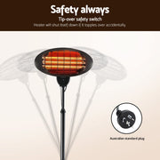 Devanti Electric Patio Heater 2000W EPH-2000-BK