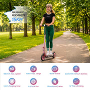 Electric Scooter 180W 18KM/H Adjustable Portable Foldable Height Riding Commuter Teens Adults