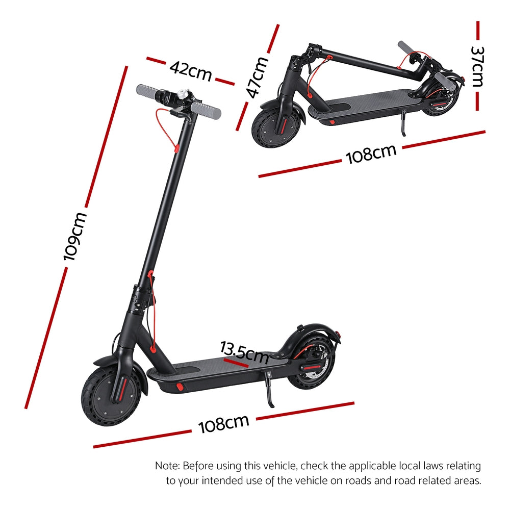 Electric Scooter 500W 25KM/H Folding Portable Riding For Adults Commuter Black ESC-S14-8-BK