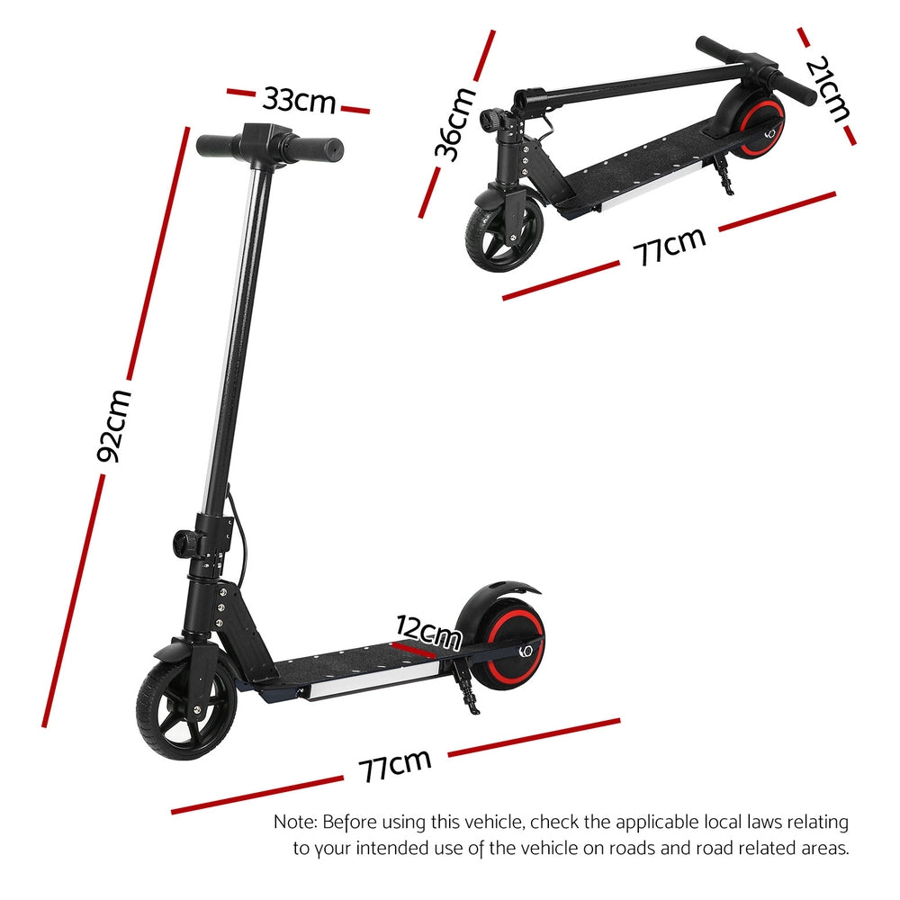 Electric Scooter 130W 16KM/H LED Light Folding Portable Riding Commuter Black ESC-S32-6-BK