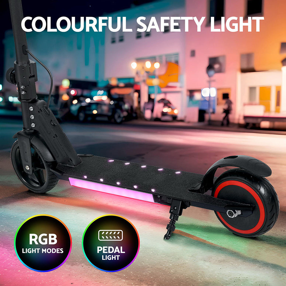 Electric Scooter 130W 16KM/H LED Light Folding Portable Riding Commuter Black ESC-S32-6-BK