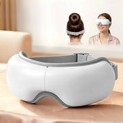 Livemor Eye Massager with Heat & Vibration | 180 degrees Foldable Electric Eye Heat Mask with Bluetooth Music EYE-MASSAGE-01-WH