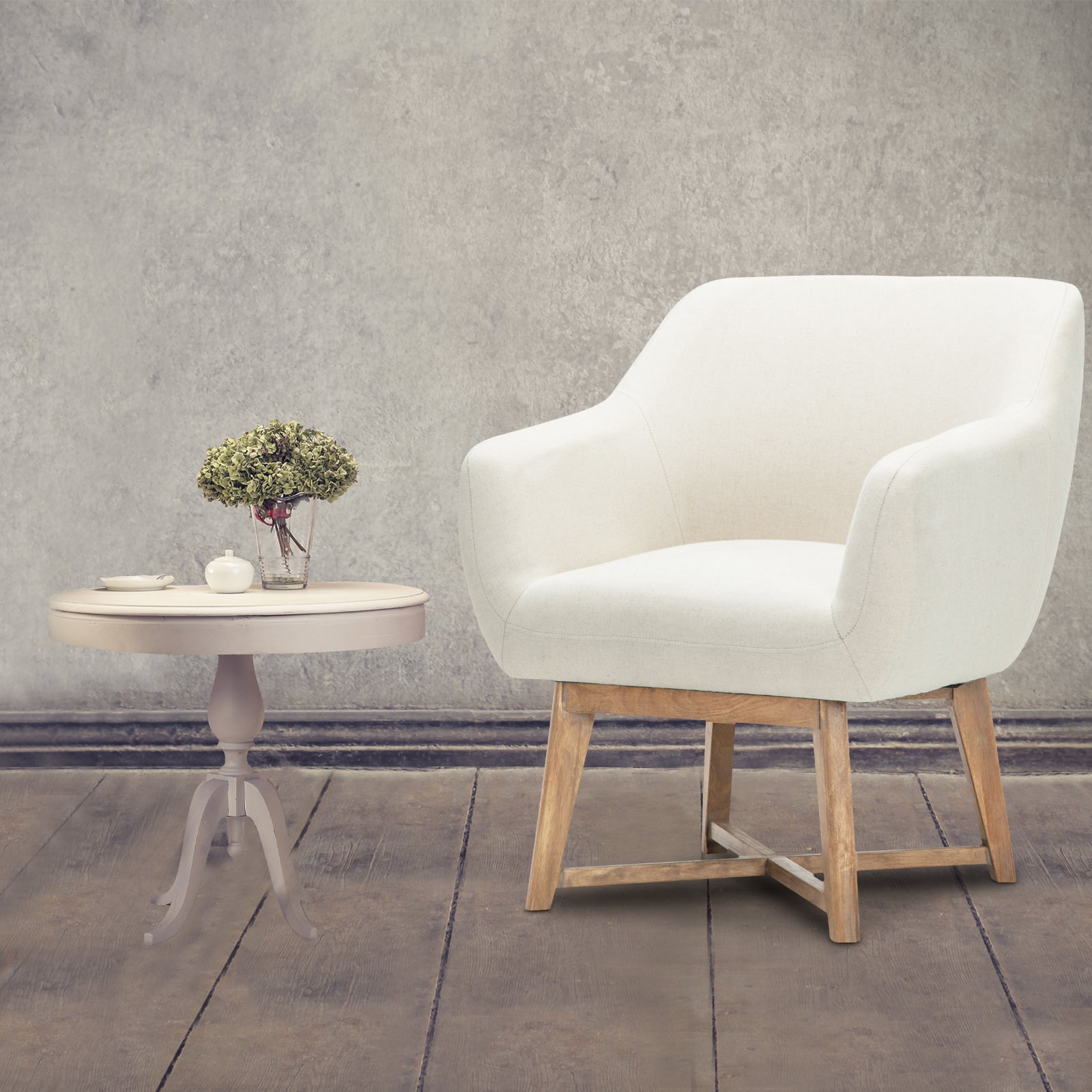 Artiss Armchair Tub Chair Beige Aston FA-CHAIR-ACC024-BG